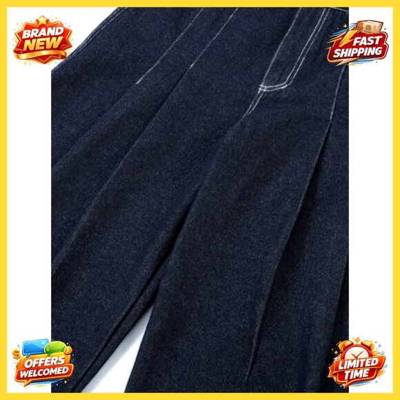 Vintage Washed Denim Barrel Jeans Baggy Wide Leg High Waisted Streetwear - Picture 2 of 4